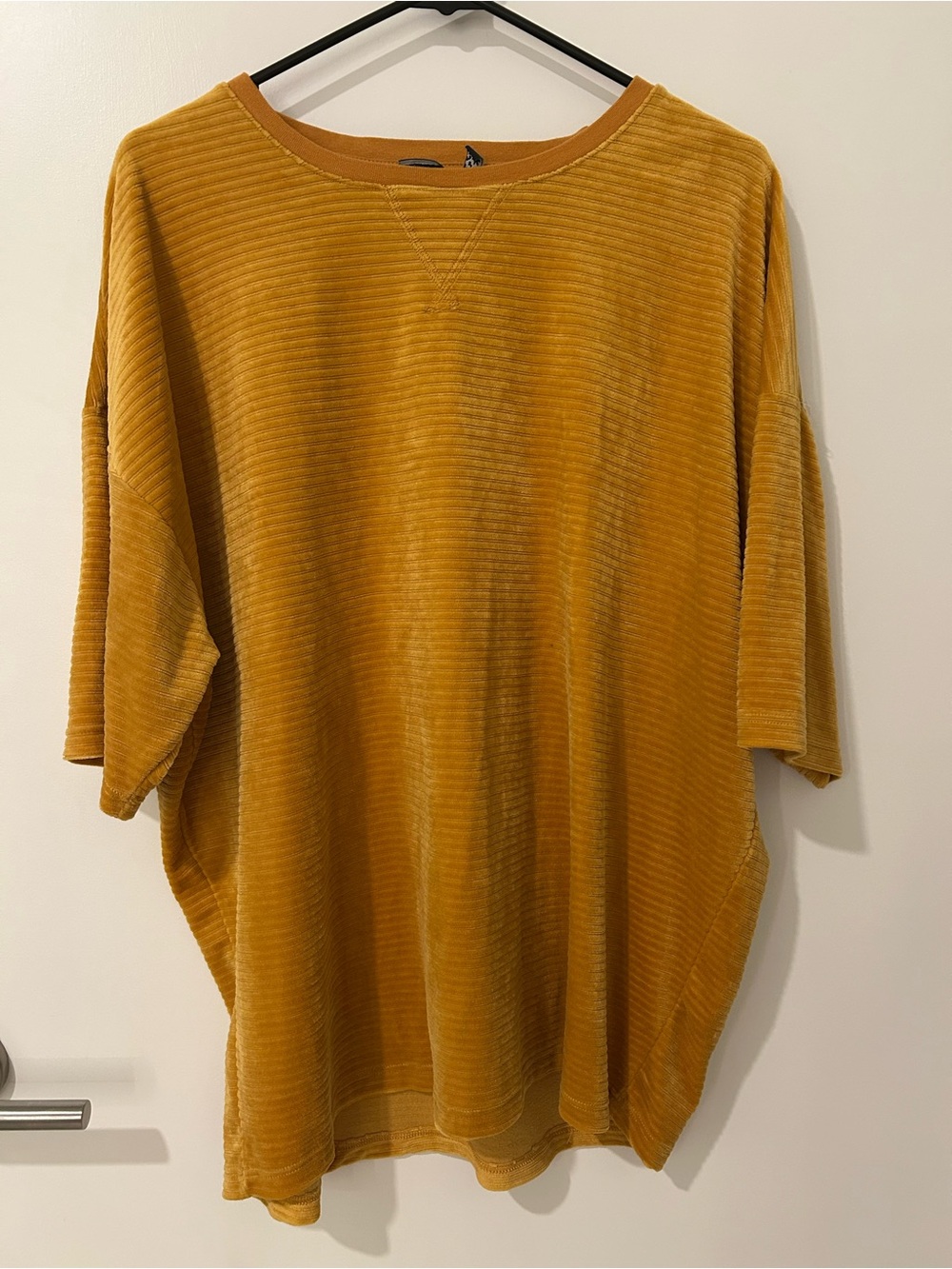 ASOS Mustard Yellow Ribbed Short Sleeve Shirt